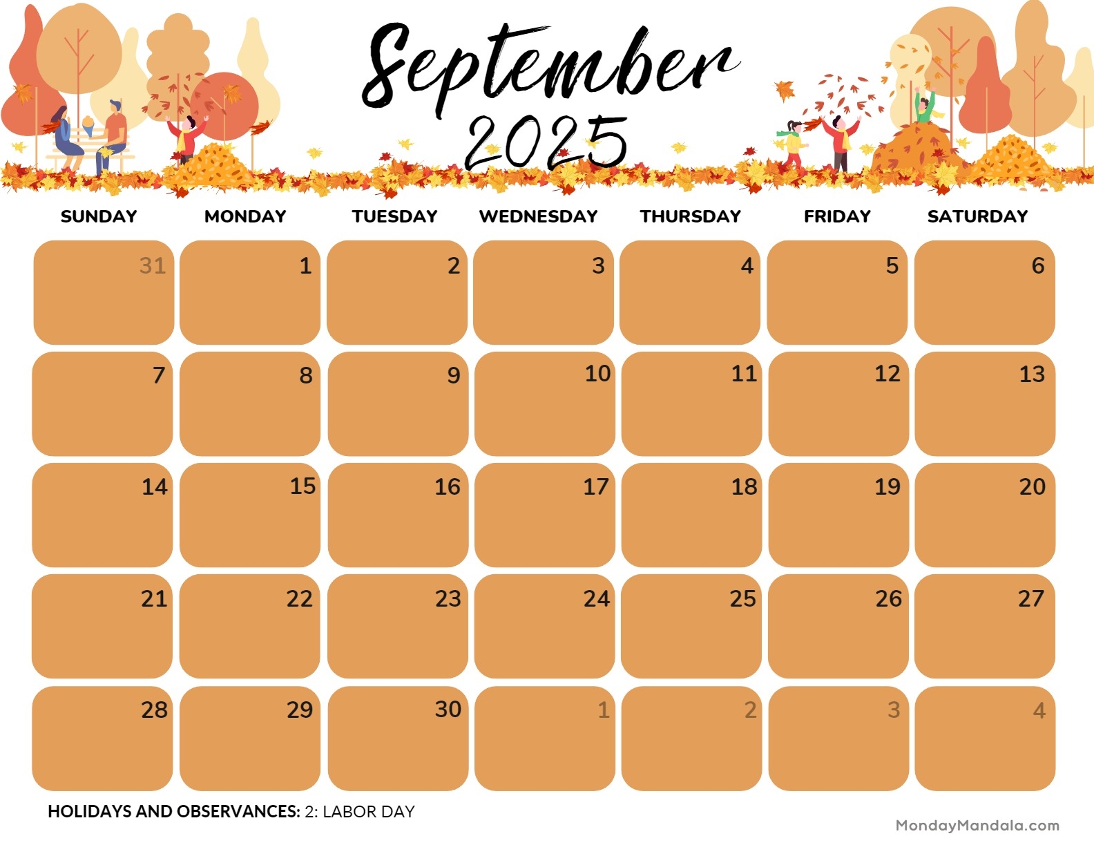 September 2025 Calendar 52 Free PDF Printables 
