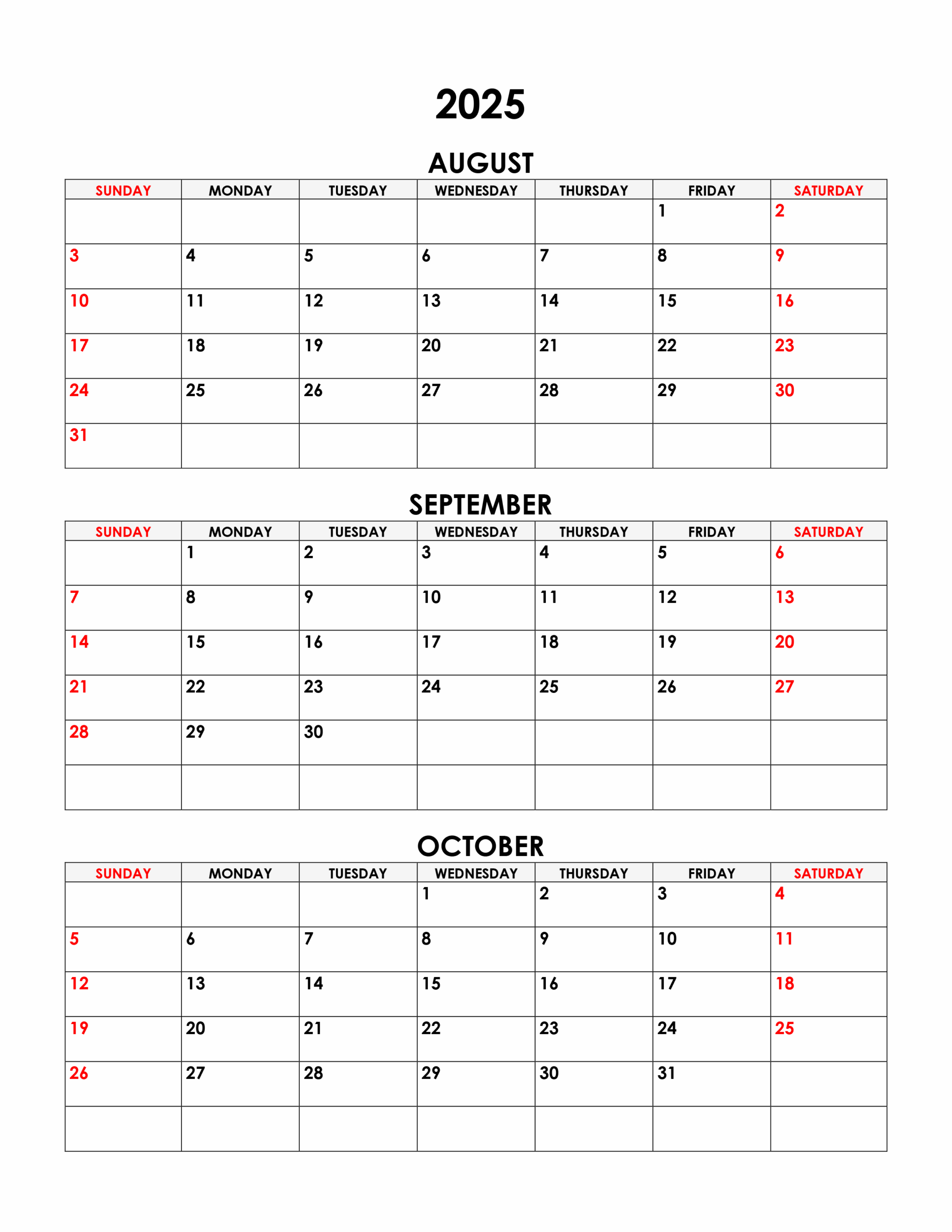 August September 2025 Calendar With Holidays