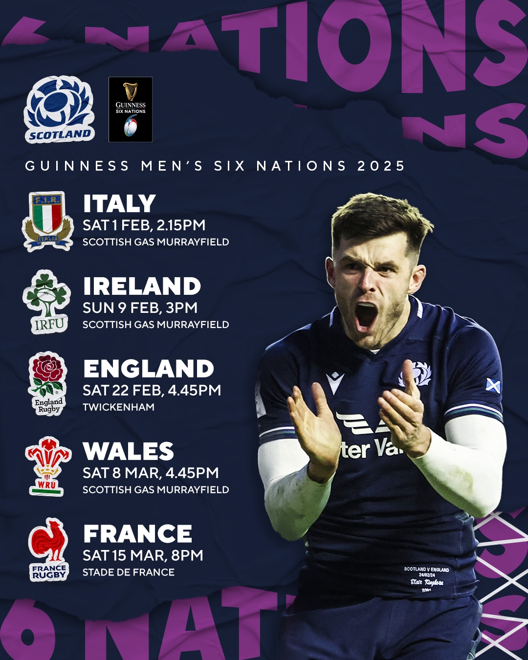 Rugby Calendar 2025 Printable