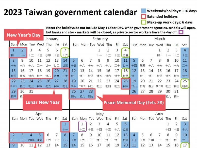 Taiwan 2025 Holiday Calendar Libby O King
