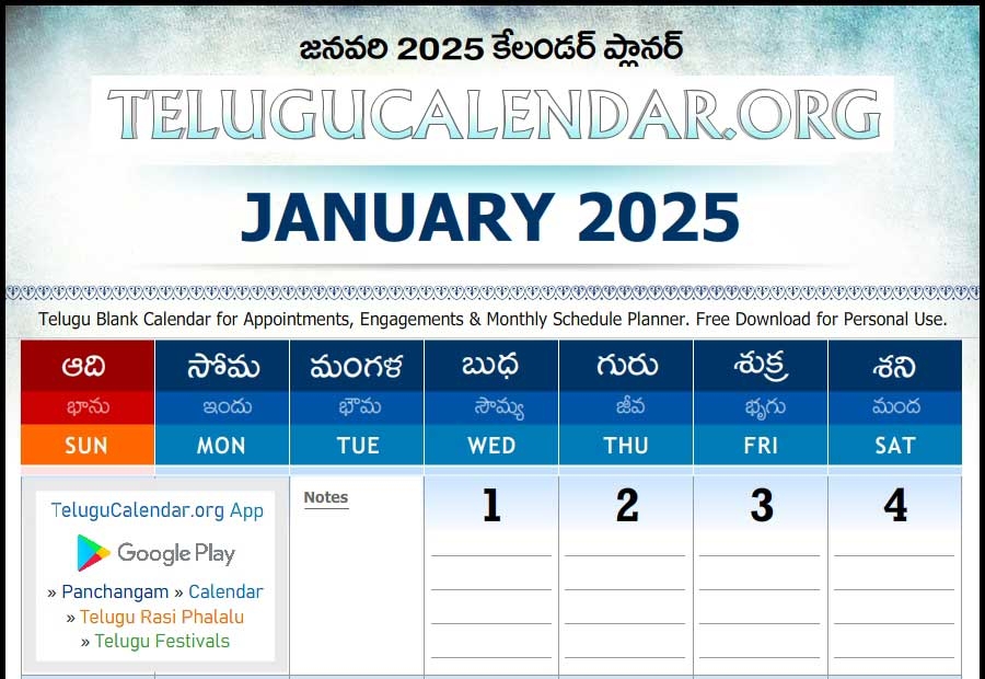 Telugu Calendar January 2025 Toronto Naja N Jepsen