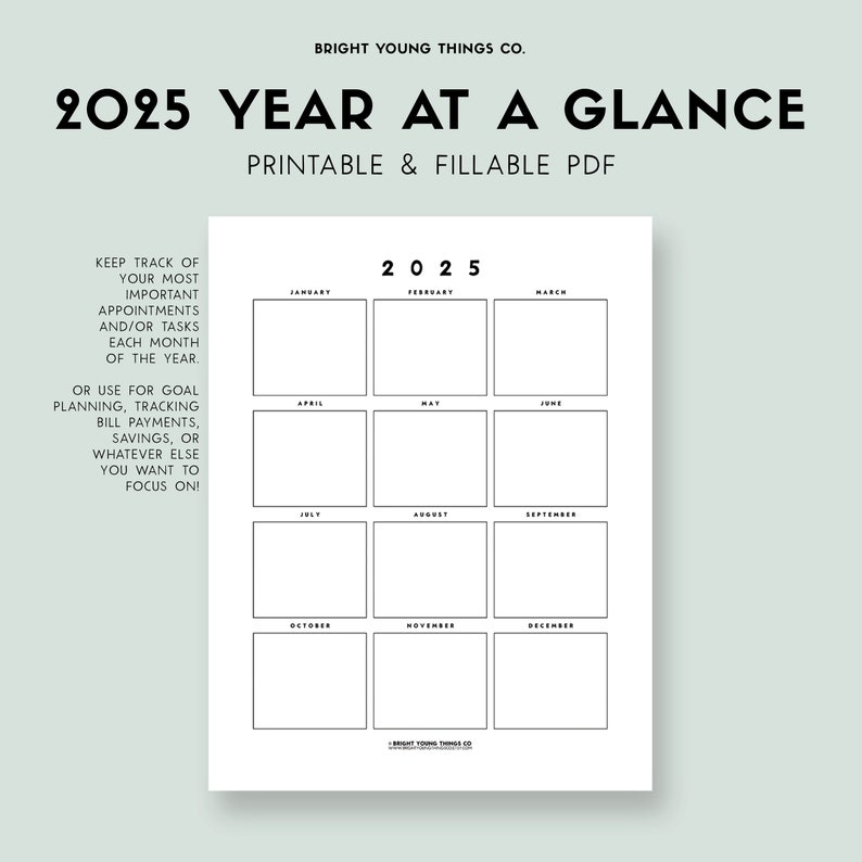 The 2025 Calendar Year At A Glance A Printable Guide For Organization 
