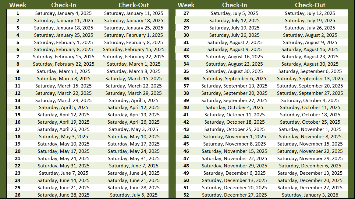 Timeshare Weeks Calendar 2025 A Comprehensive Guide To Planning Your 