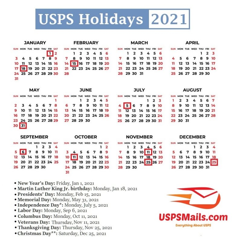 Usps Holidays 2025 Calendar Printable Kay M Gilbert