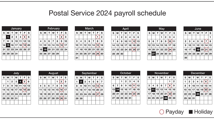 2025 Rotating Days Off Calendar Usps