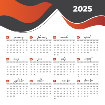 2025 Calendar Design Png Free Download