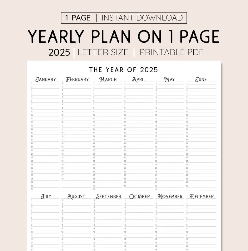 Year At A Glance Calendar 2025 2025 Theo Cooper