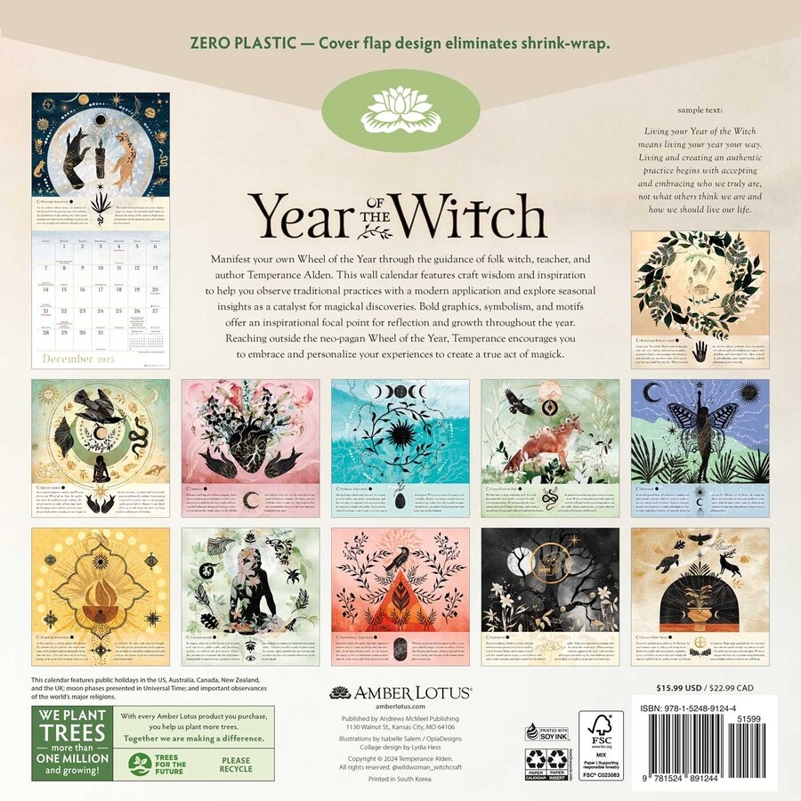 Witches Calendar 2025 Canada