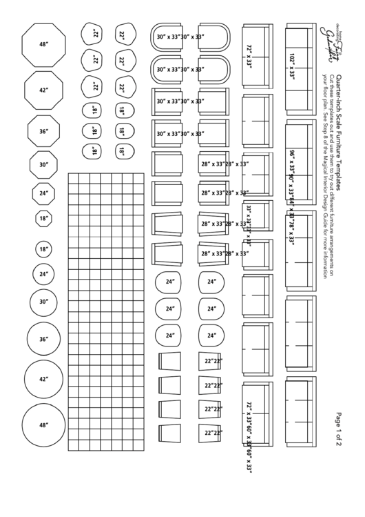 1 4 Inch Scale Furniture Templates Printable Free Printable Word Searches