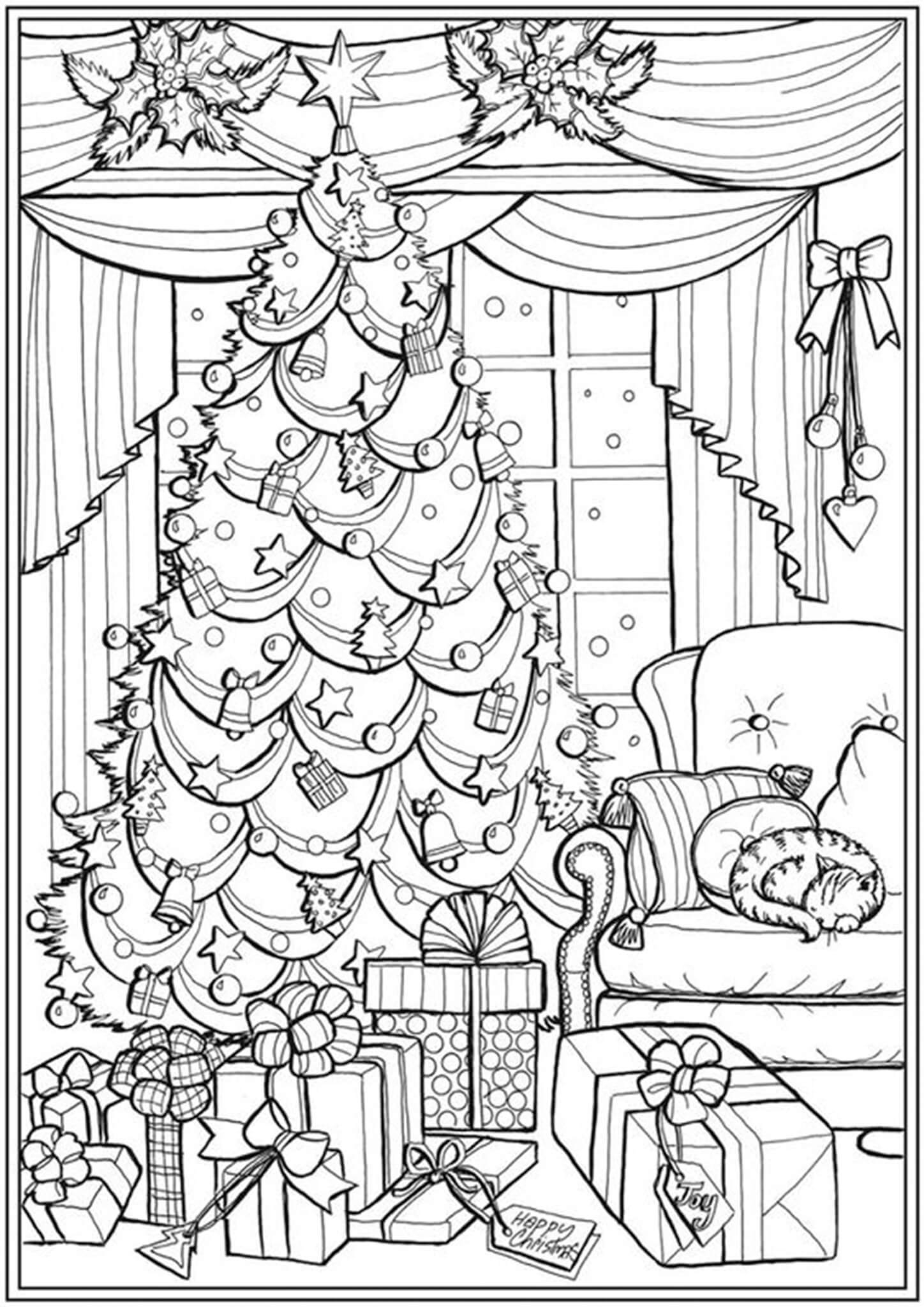 Free Printable Adult Coloring Pages Christmas