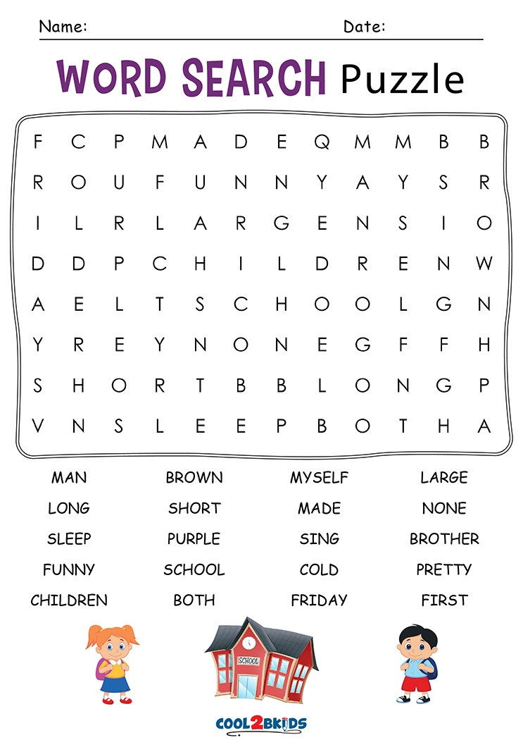 2nd Grade Word Search Cool2bKids Printable Word Search