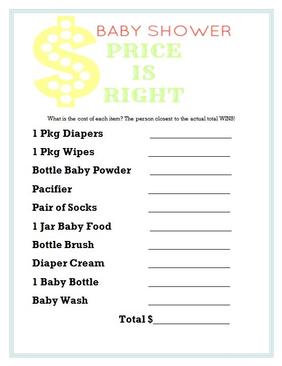 8 Best Images Of Baby Price Is Right Printable Game Price Is Right 