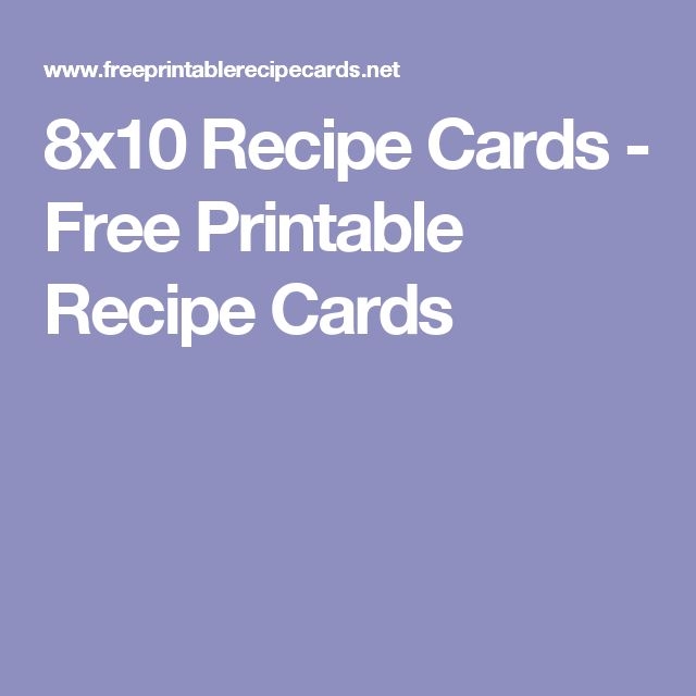 8x10 Recipe Cards Free Printable Recipe Cards Recipe Cards Recipe