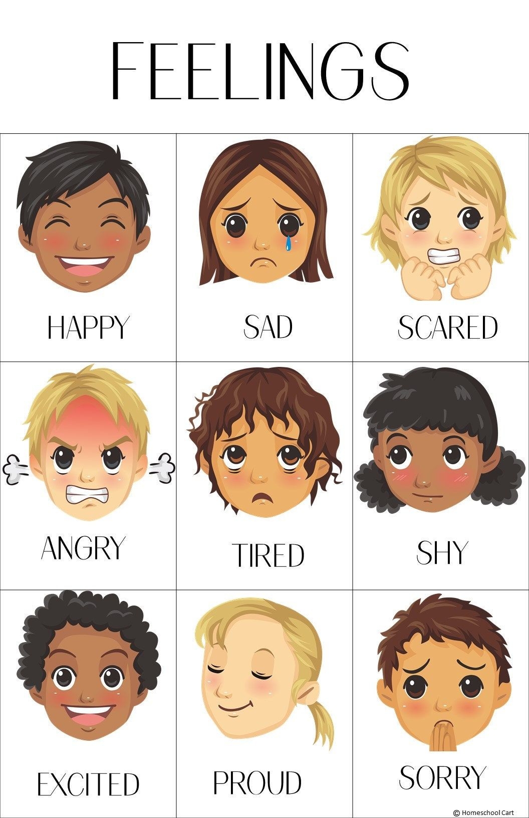 9 Printable Feelings Chart Examples For Kids Happier Human Emotion 