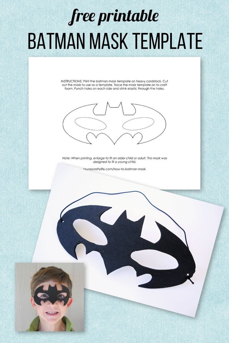 A Batman Mask Is Shown On Top Of A Sheet Of Paper With The Words Free 