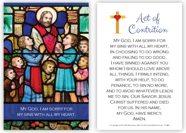 Act Of Contrition English Catholic Prayer Card Printable 50 OFF