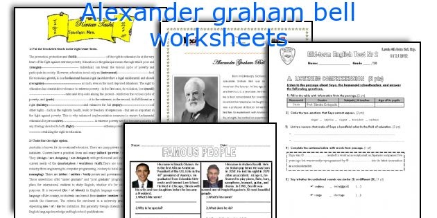 Alexander Graham Bell Worksheets