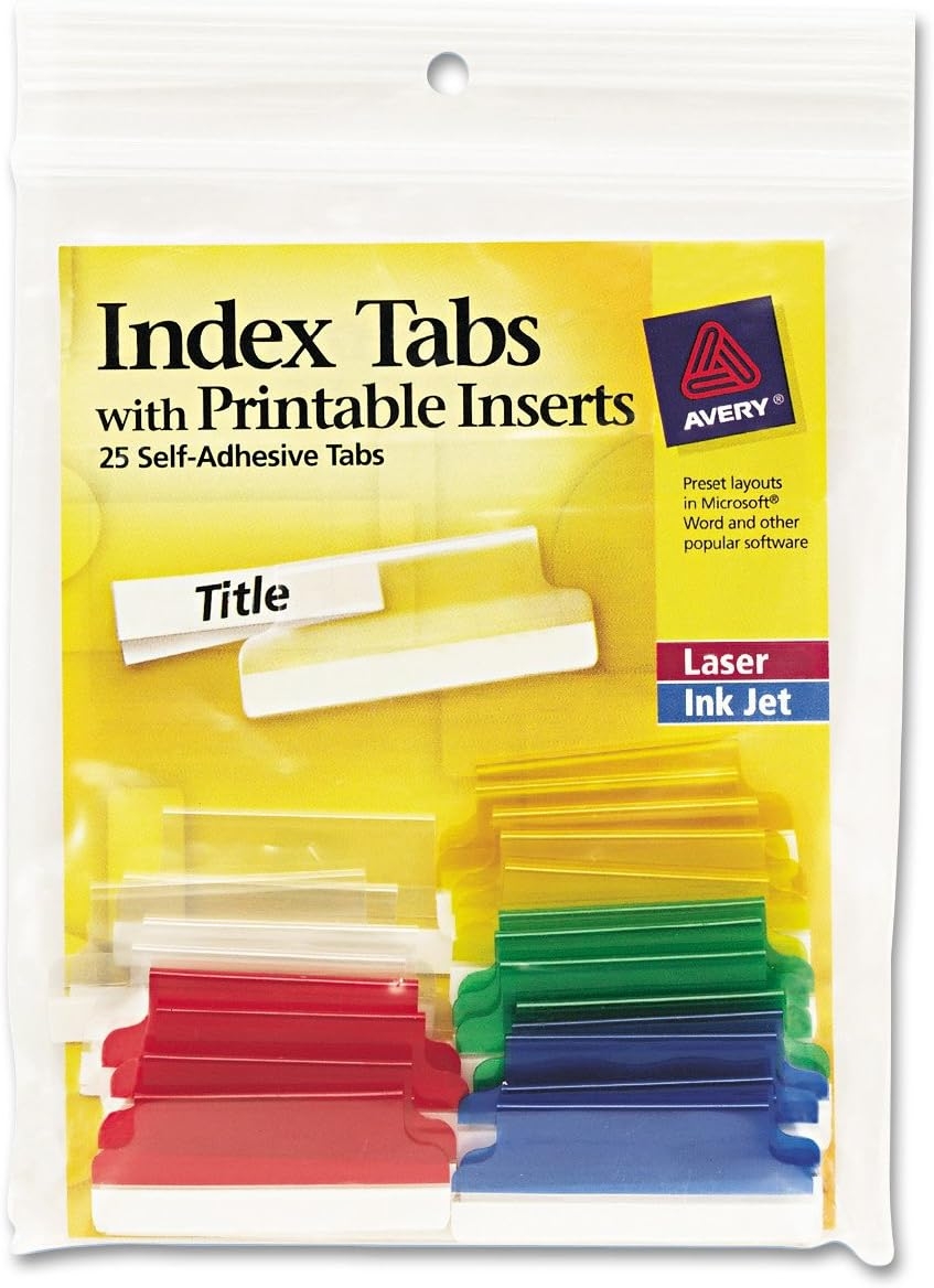 Avery Index Tabs With Printable Inserts Printable Templates