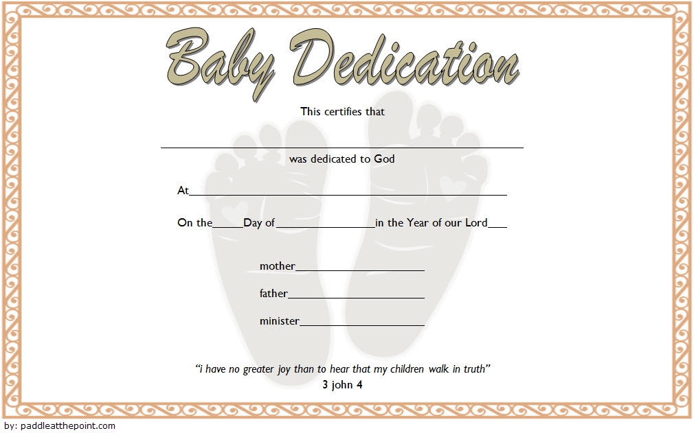 Baby Dedication Certificate Template 4 Paddle Templates
