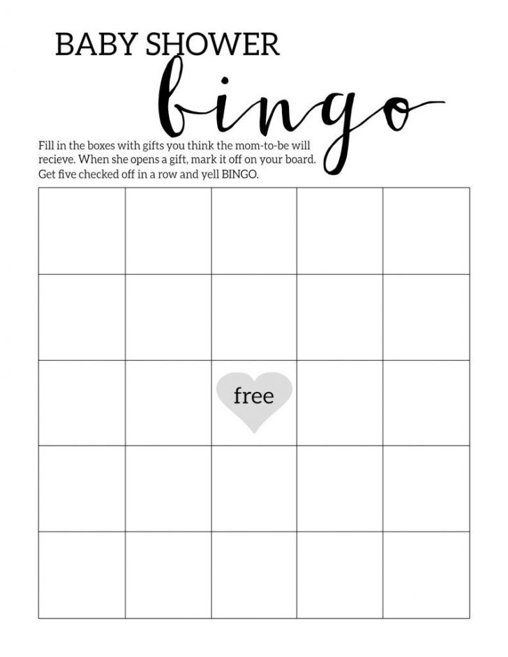 Baby Shower Bingo Printable Cards Template Baby Shower Printable 