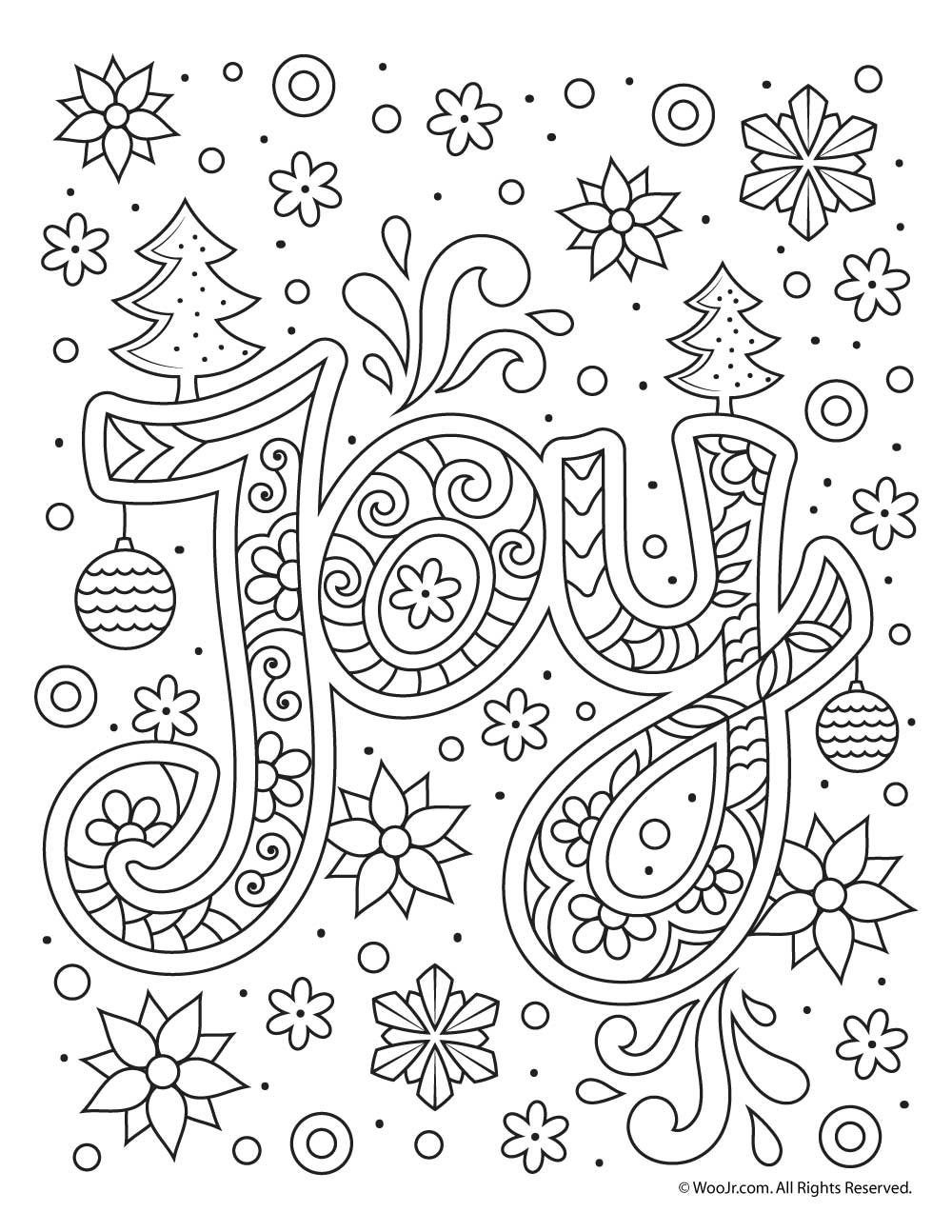 Beautiful Printable Christmas Adult Coloring Pages Woo Jr Kids 