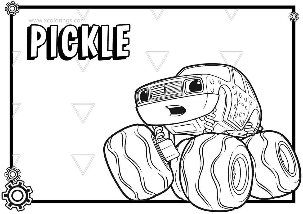 Blaze Monster Machines Pickles Coloring Pages