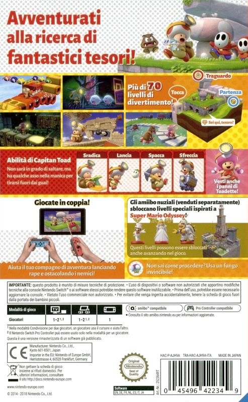 Captain Toad Treasure Tracker 2018 Nintendo Switch Box Cover Art 