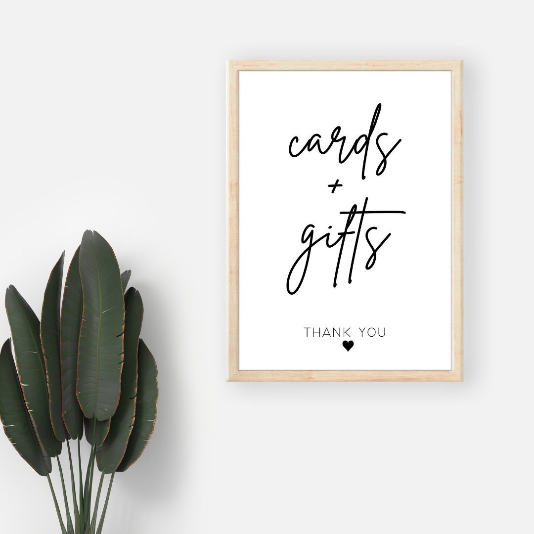 Cards Gifts Printable Sign Wedding Sign Template Etsy