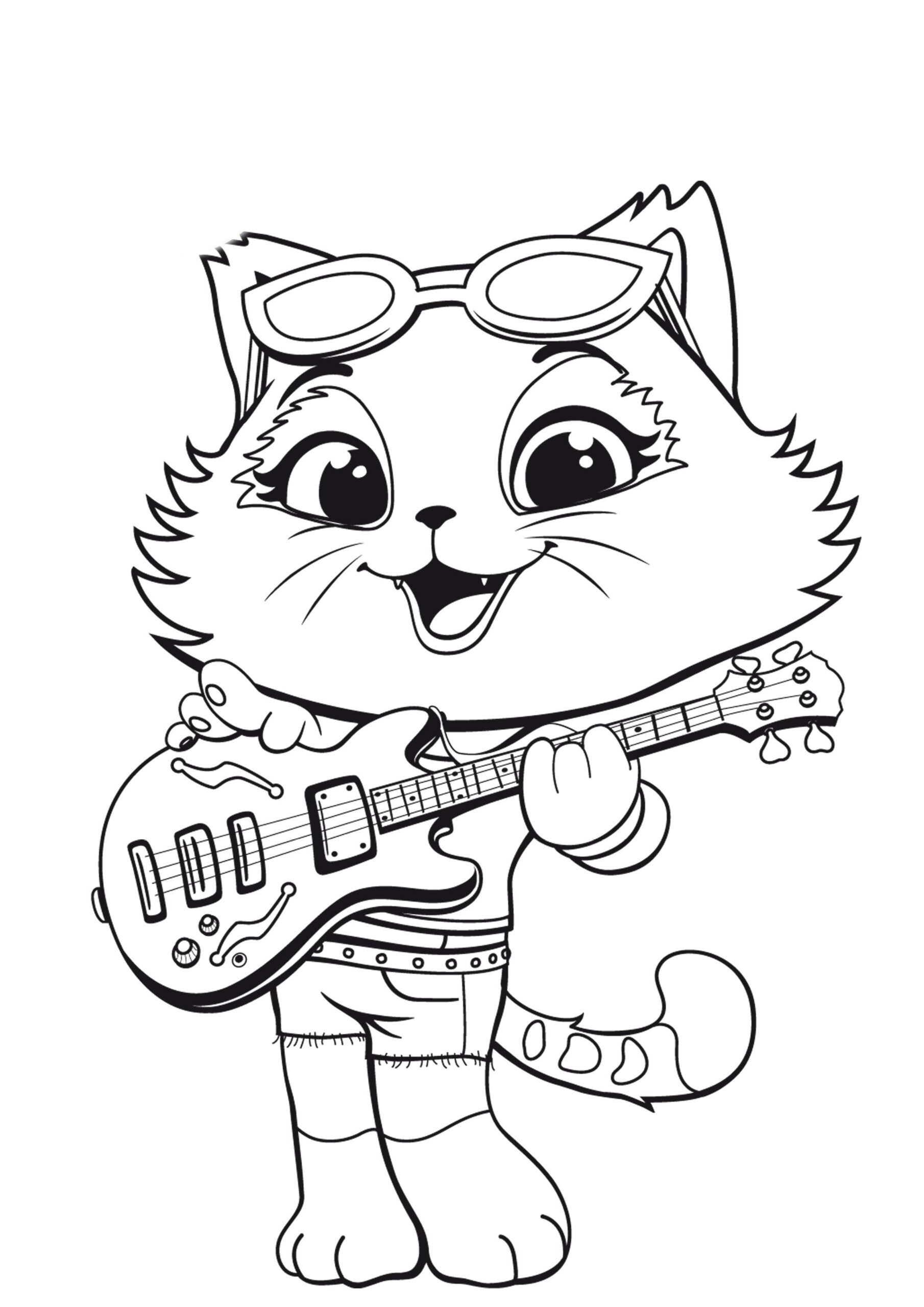 Cartoon Cat Coloring Pages Printable Printable Templates