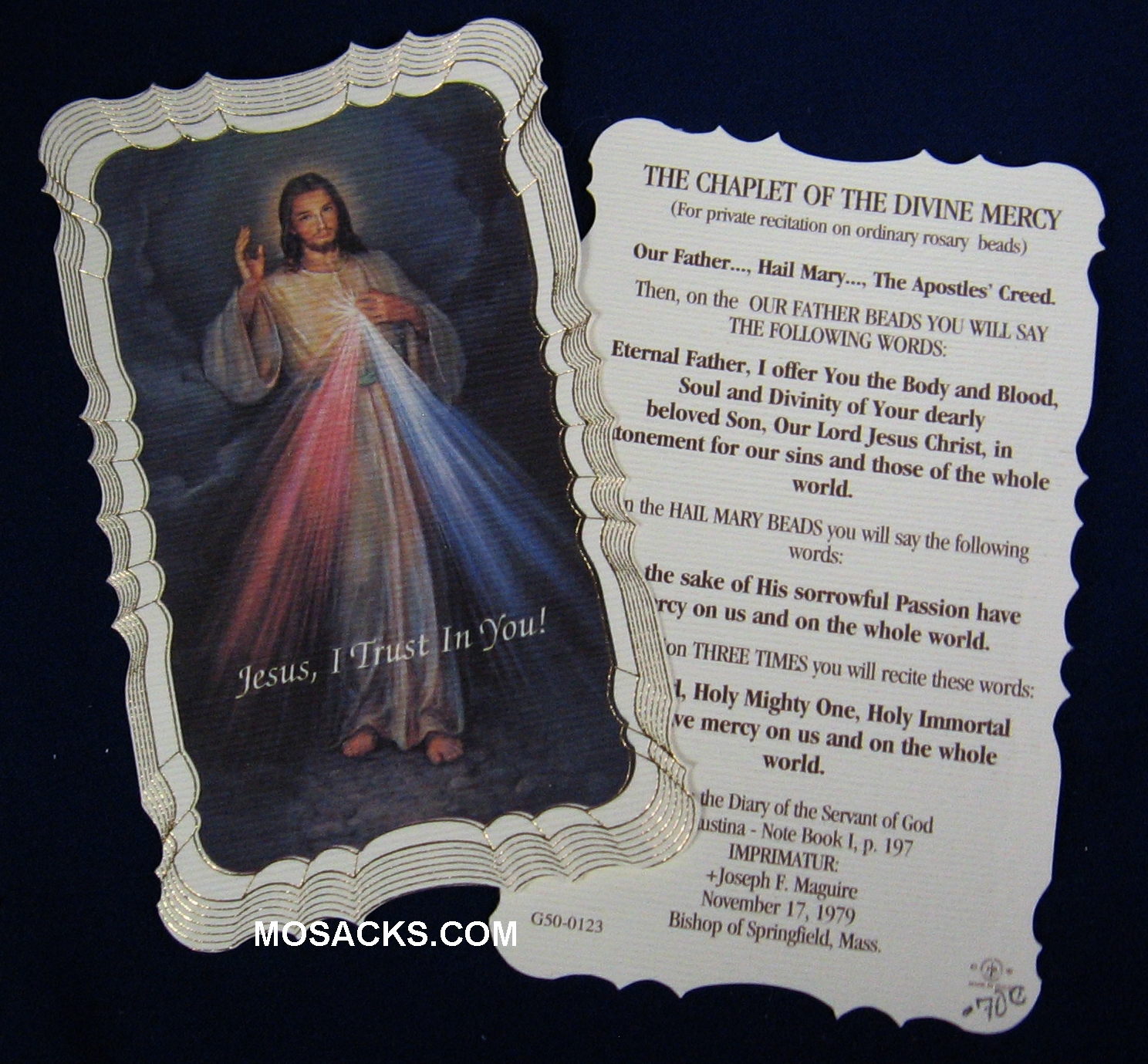 Chaplet Of Divine Mercy Prayer Card Printable