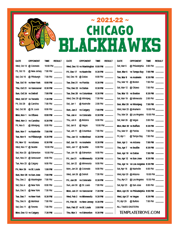 Chicago Blackhawks Schedule 2025 Printable Abby S Shephard