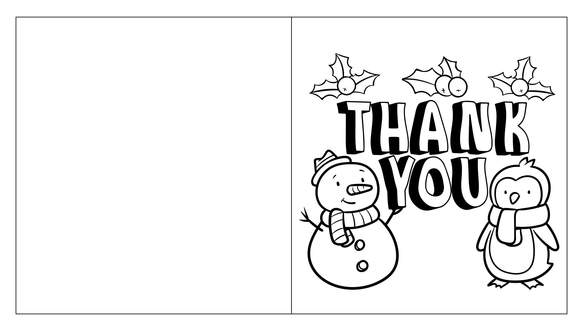 Christmas Coloring Thank You Cards 10 Free PDF Printables Printablee