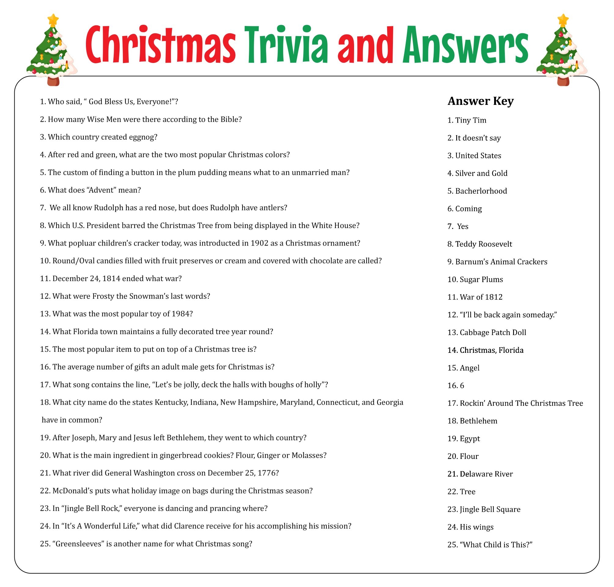 Christmas Games Printable Printable JD