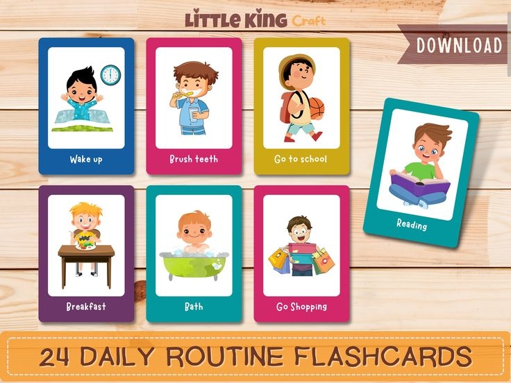 Daily Routine Flashcards For Kids Visual Routine Cards Printable 