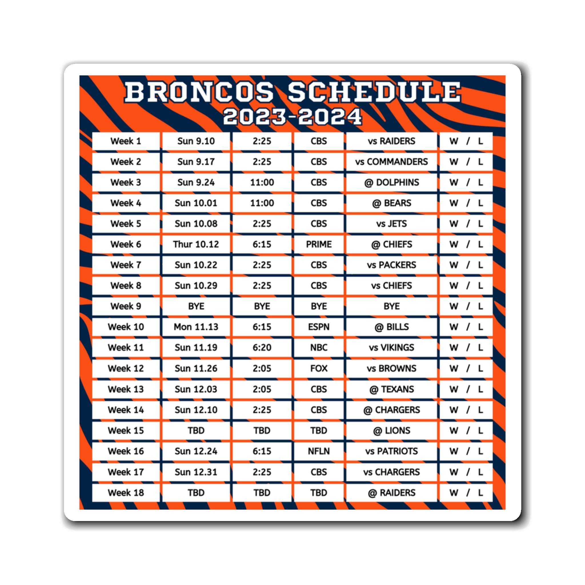 Denver Broncos Schedule 2024 2025 Printable Essie KaraLynn