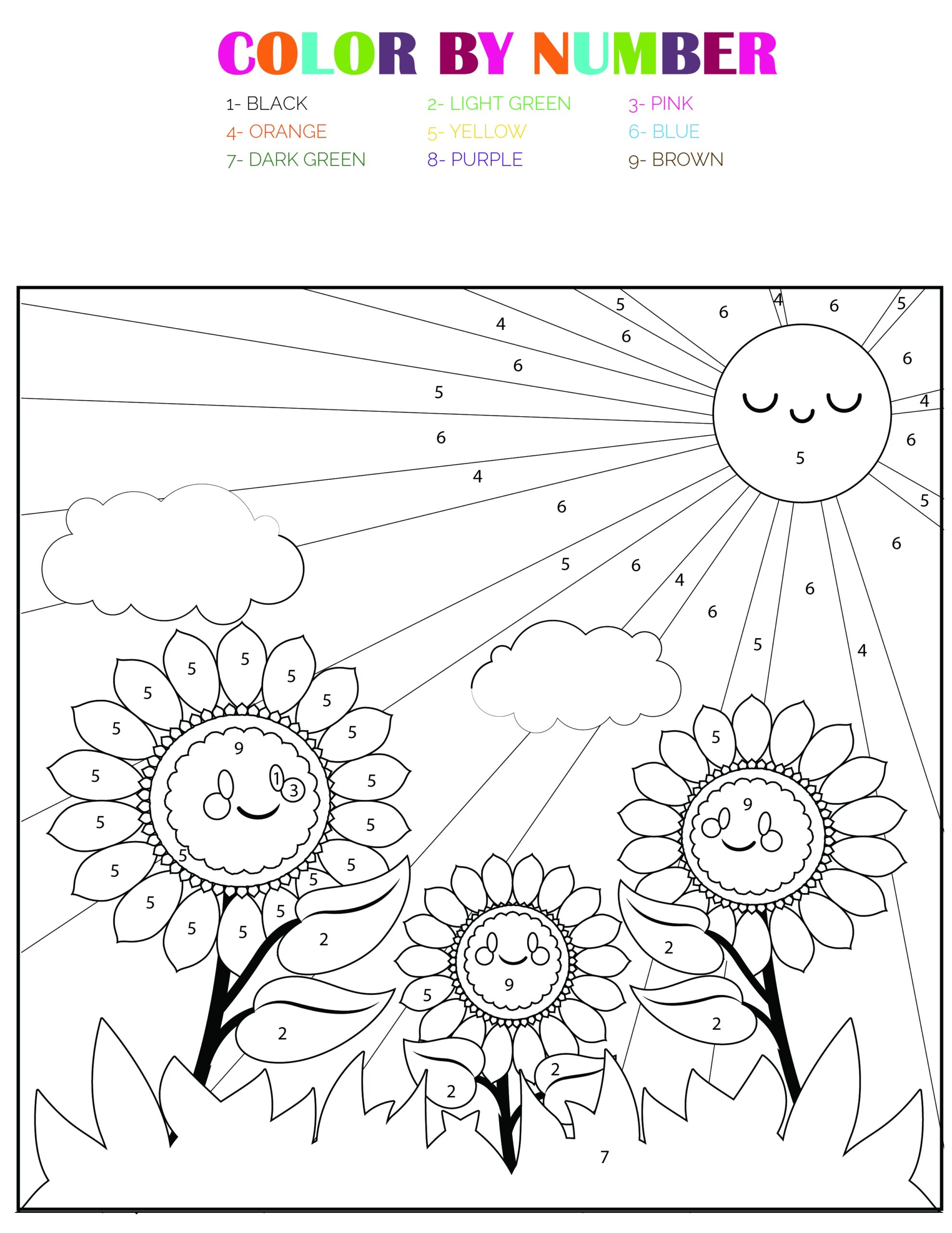Easy Color By Number Printables