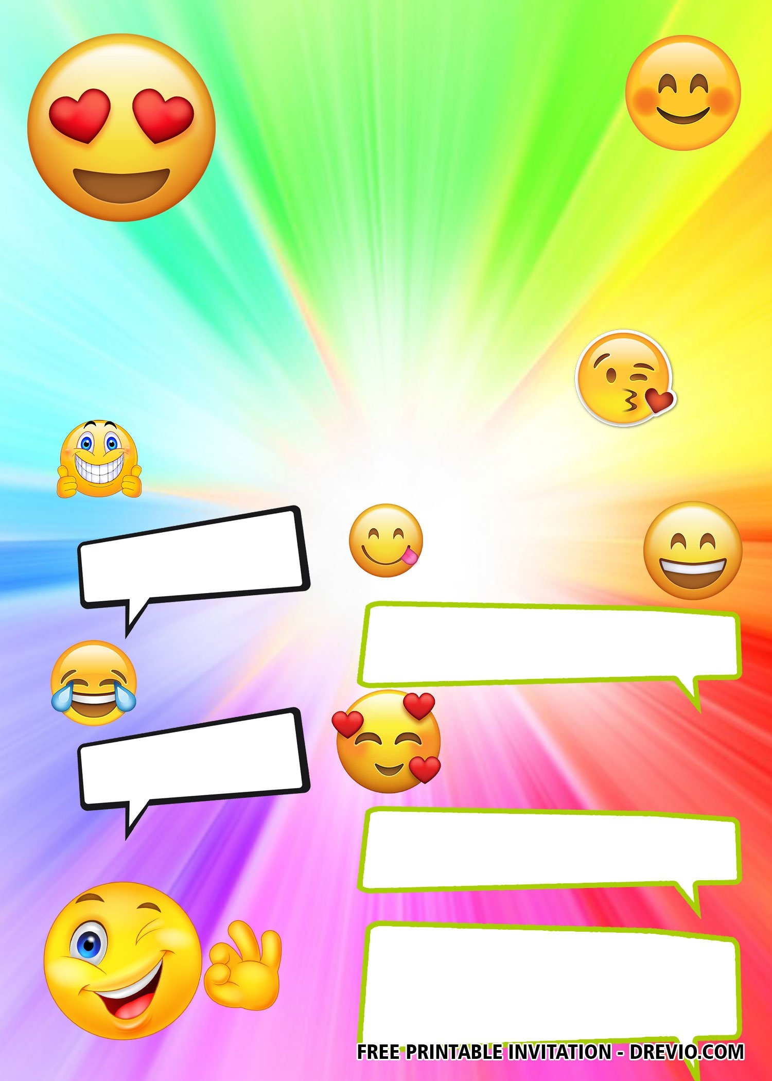 Emoji Birthday Party Invitations Free Printable