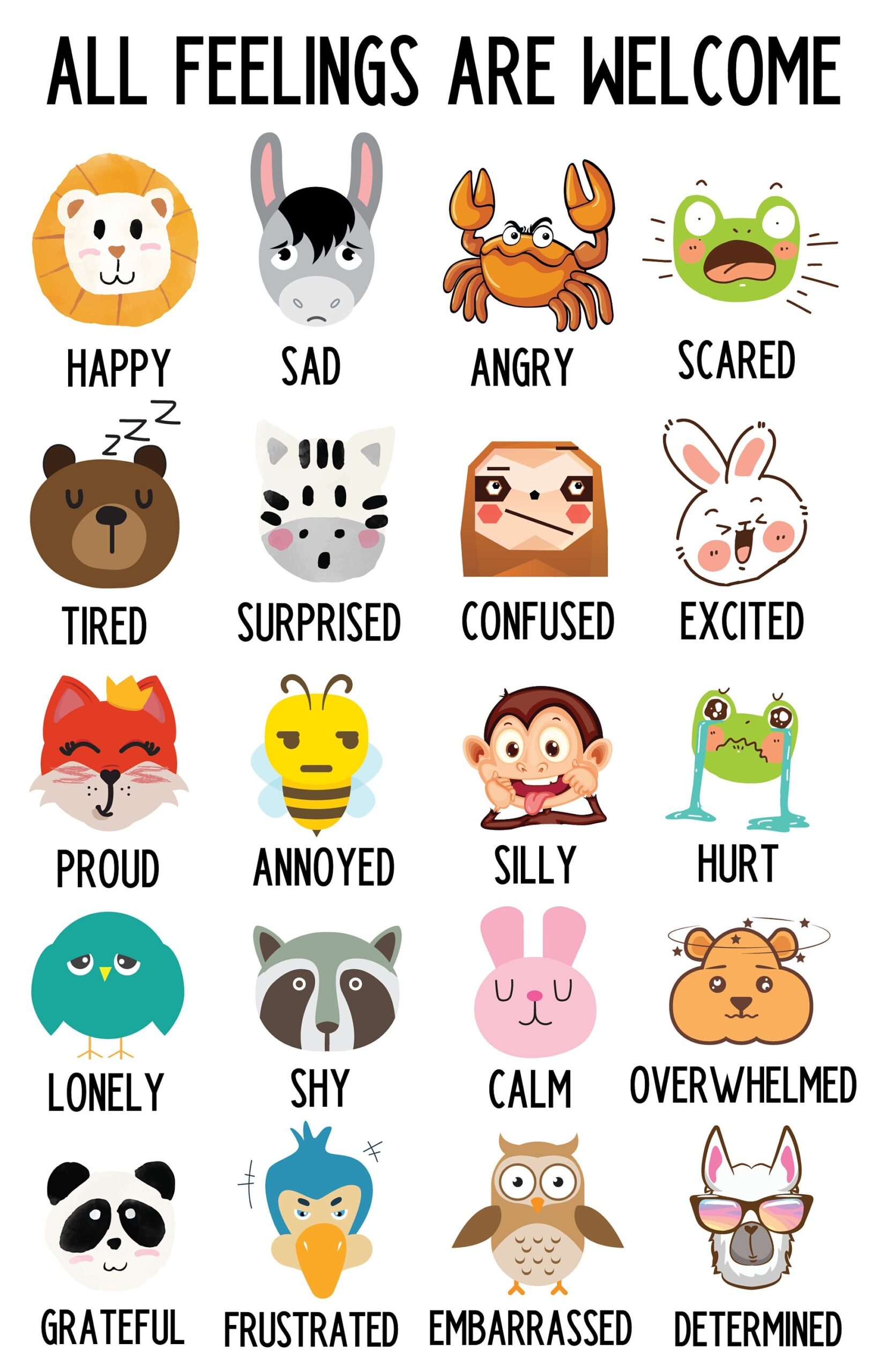 Feelings Chart For Kids Printable
