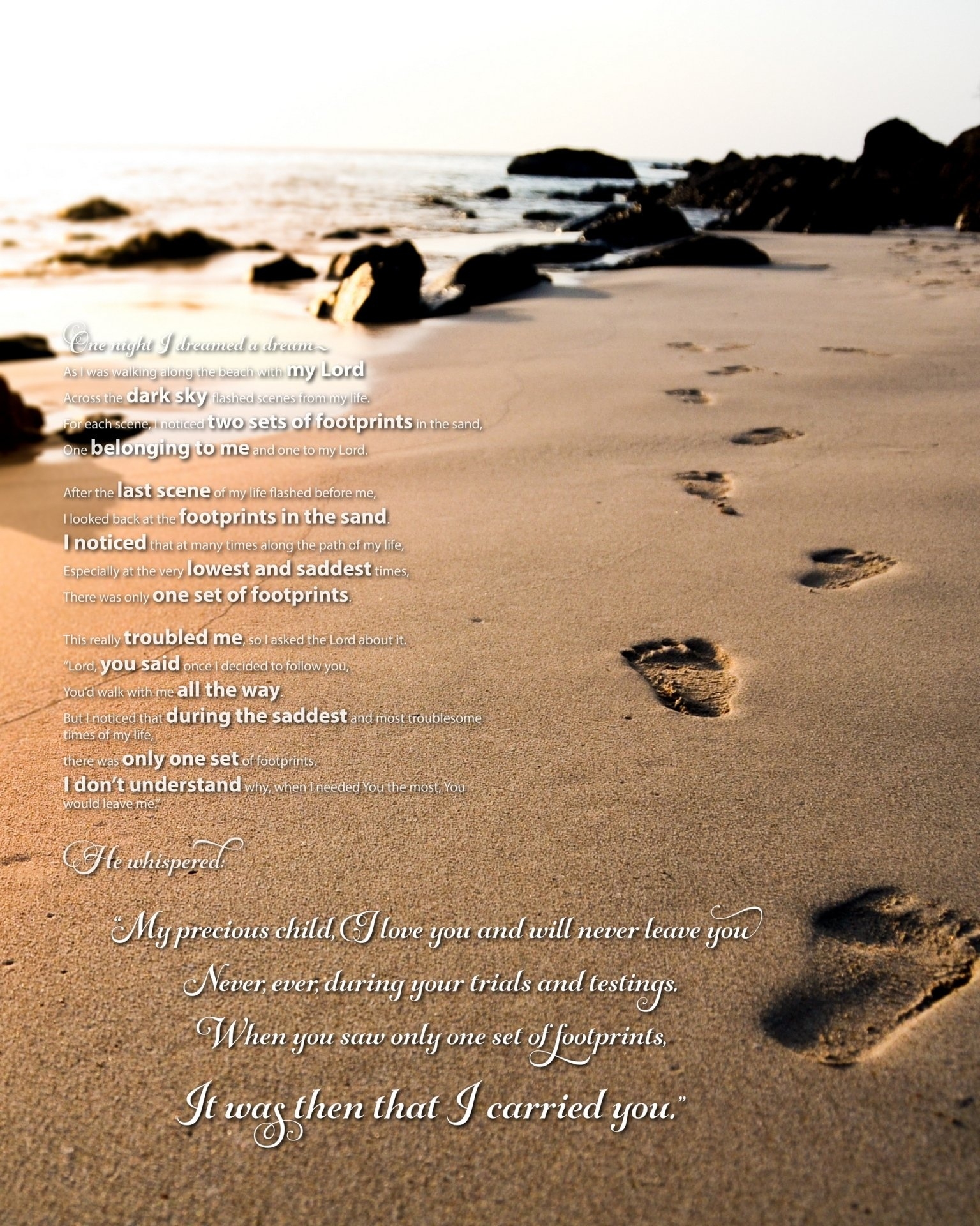 Footprints In The Sand Hd Wallpaper Background Image 1920X1080