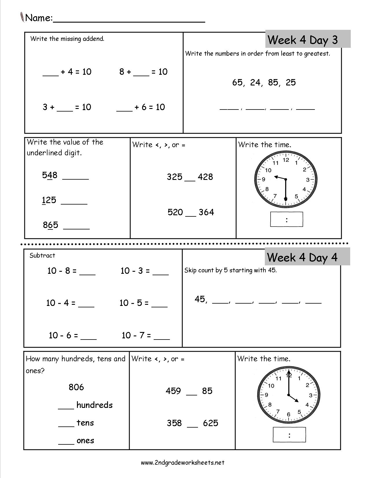 All About Me 2Nd Grade Printable