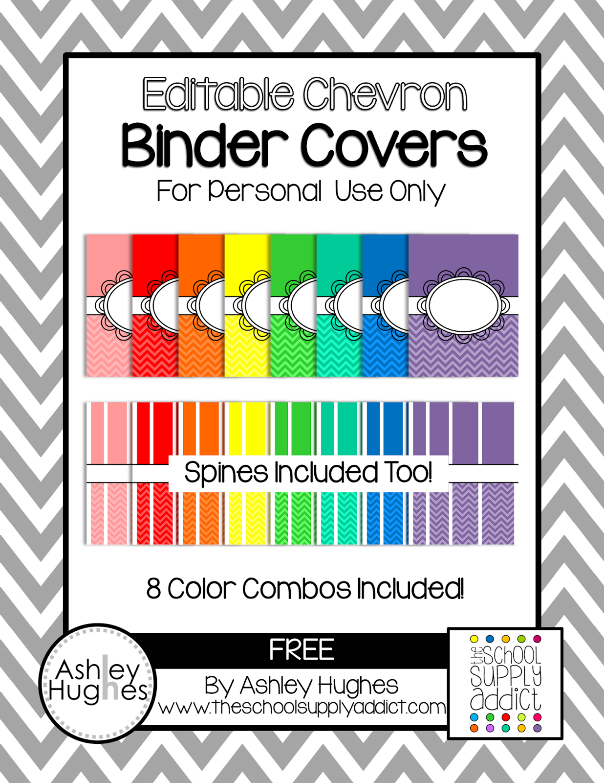 Free Editable Printable Binder Covers And Spines 