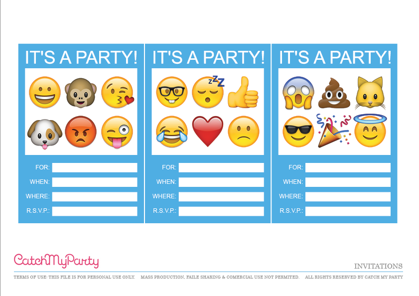 Free Emoji Party Printables Catch My Party