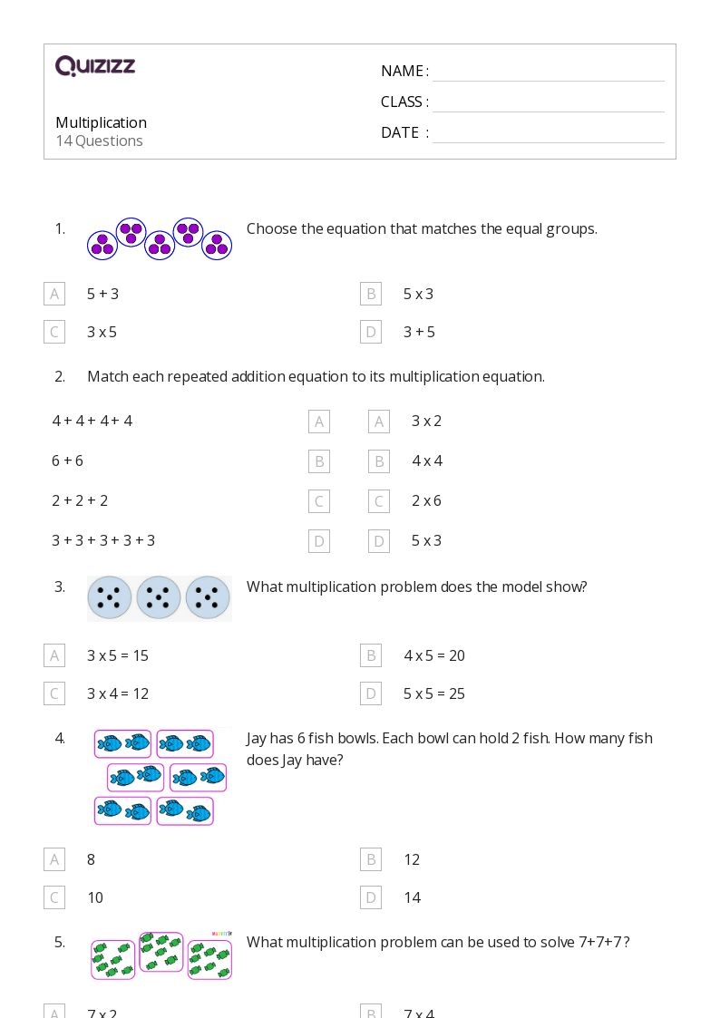 Free Printable 3Rd Grade Multiplication Worksheets Grade 3