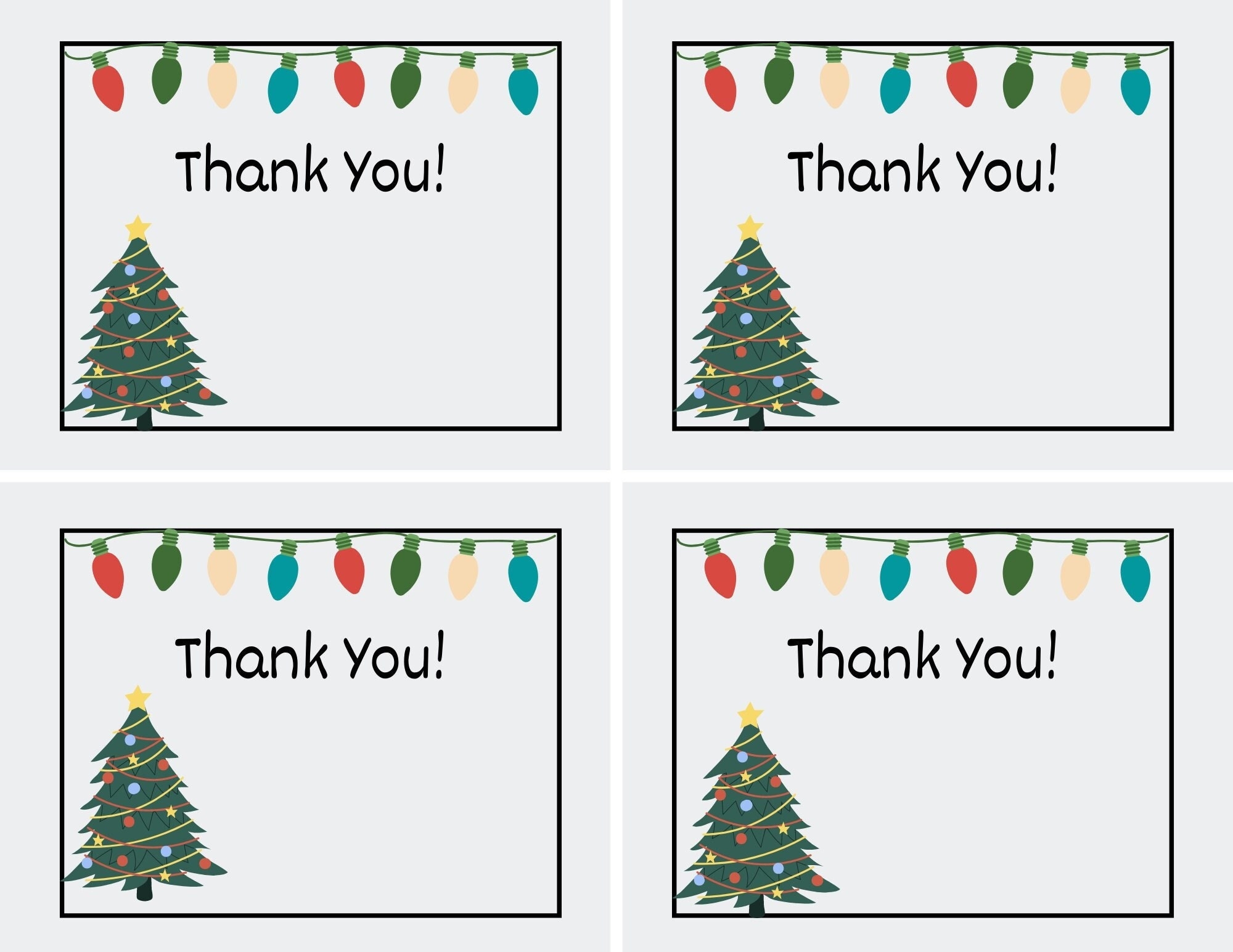 Free Online Printable Christmas Thank You Cards Download Free Online 