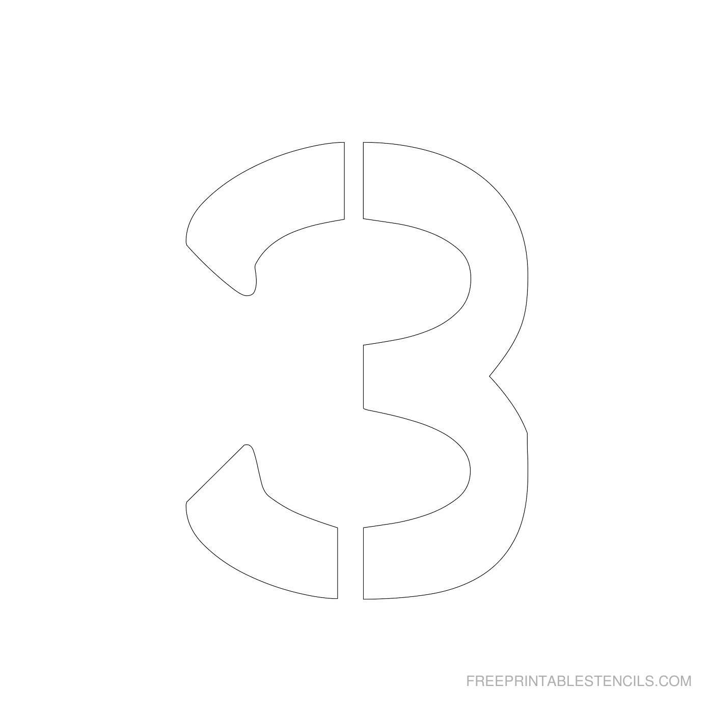 Free Printable 4 Inch Number Stencils 1 10