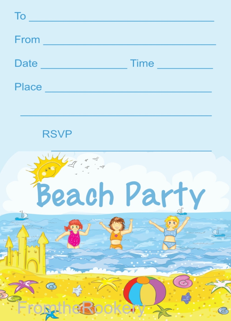 Free Printable Beach Birthday Party Invitations Free Templates Printable