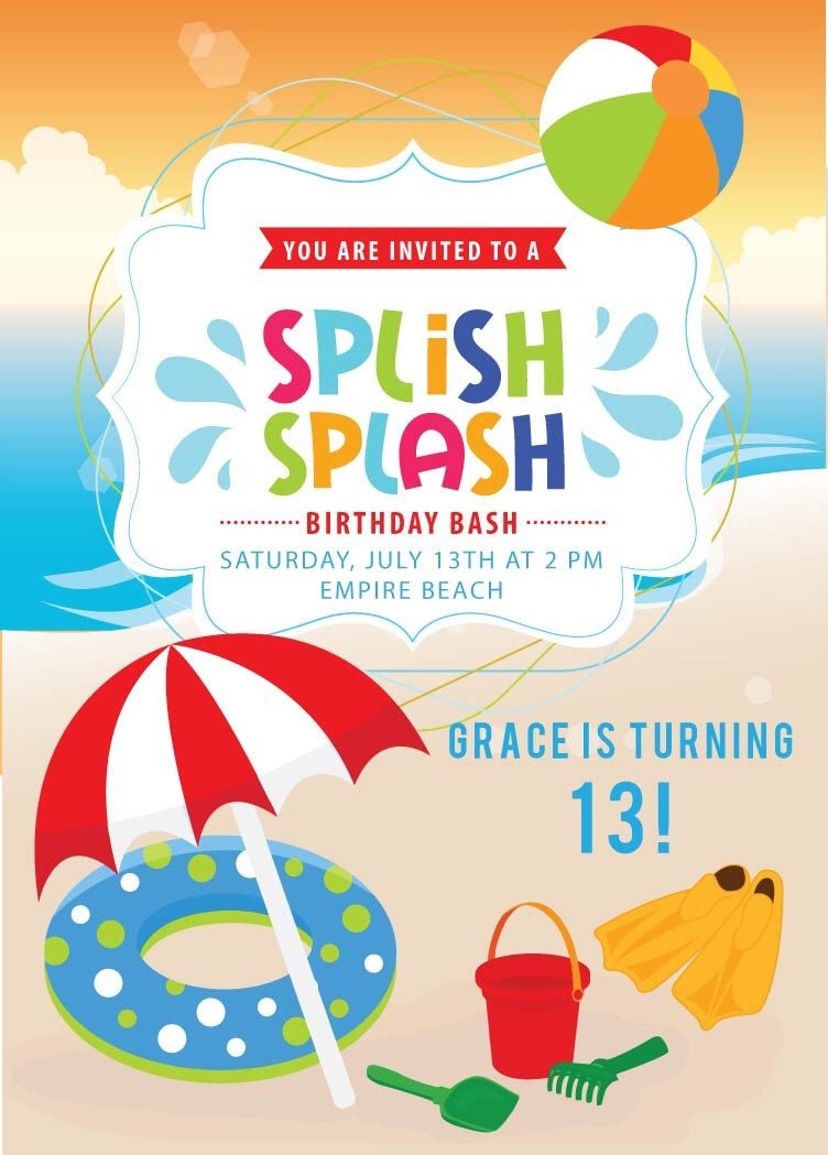 Free Printable Beach Birthday Party Invitations Vrogue co
