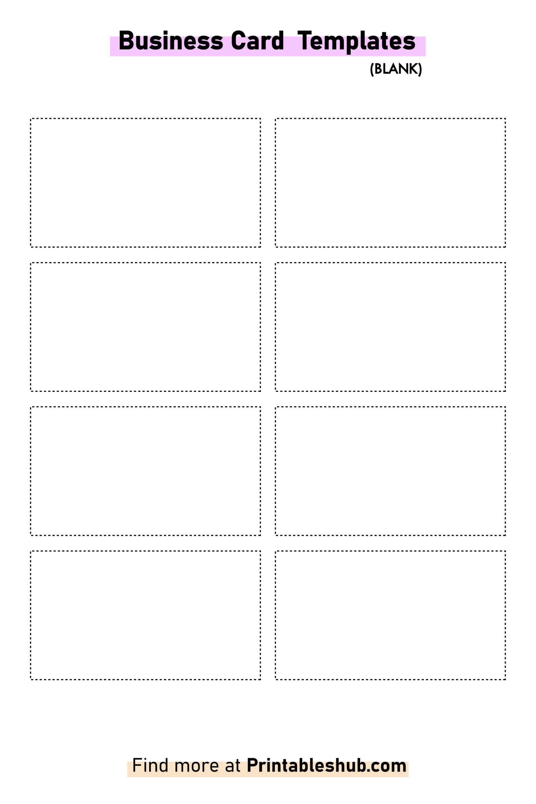 Free Blank Business Card Templates Printable