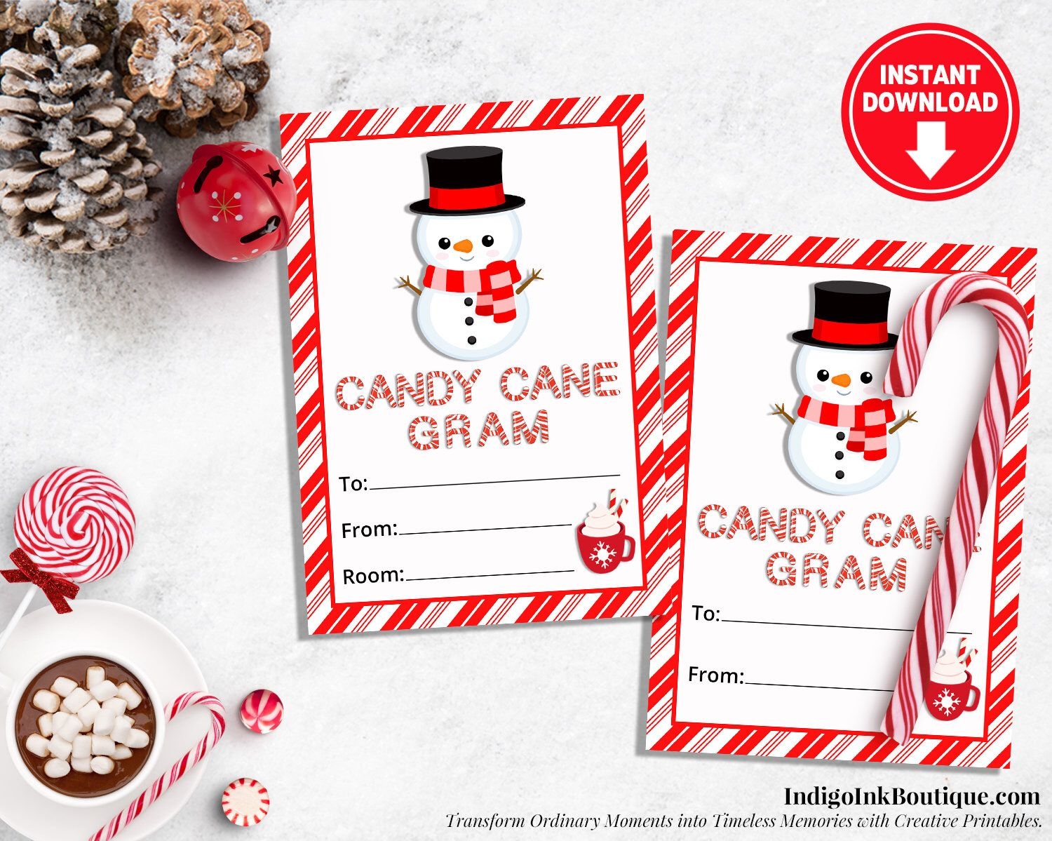 Free Printable Candy Cane Gram Template Printable And Enjoyable Learning