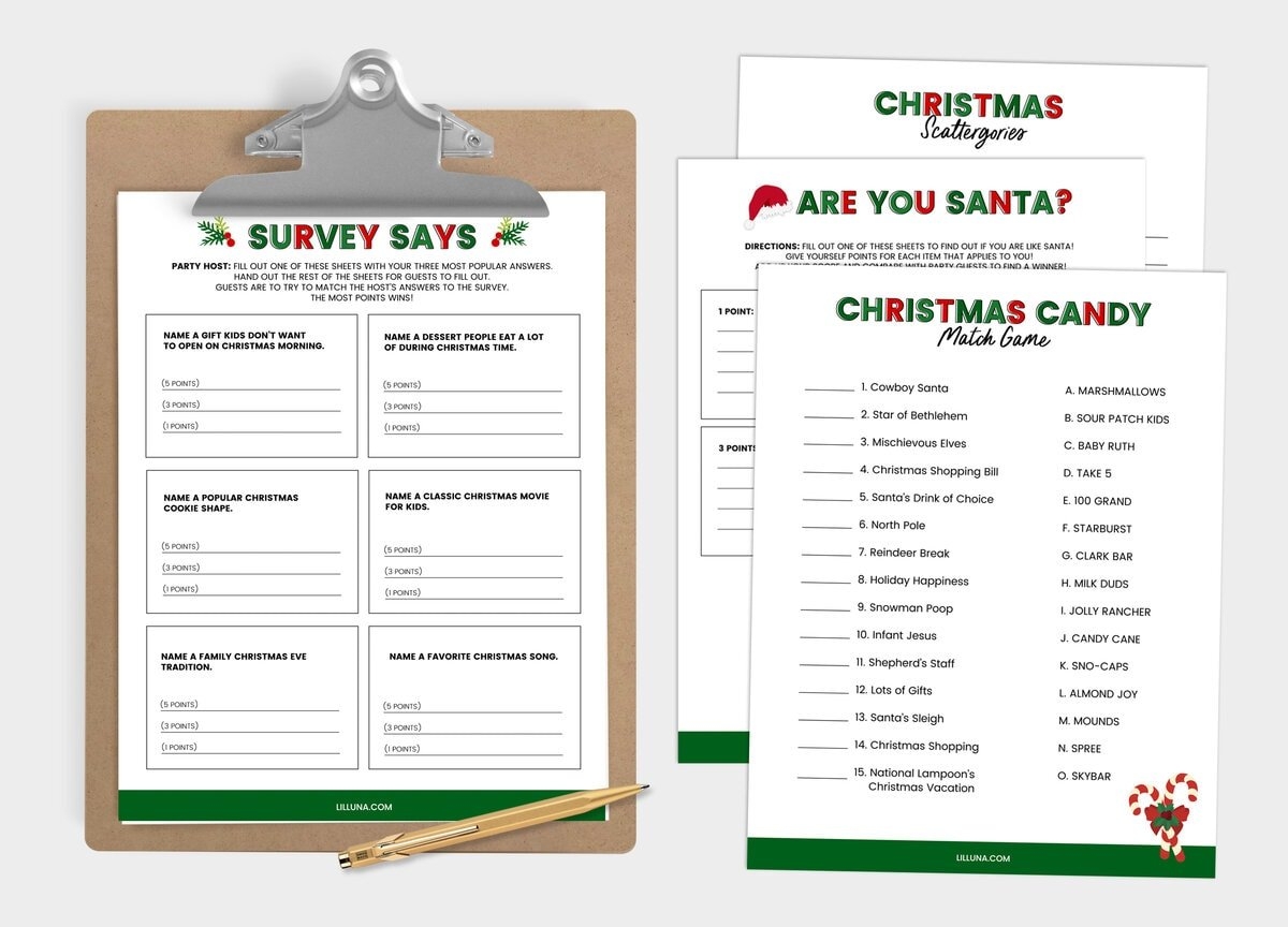 FREE Printable Christmas Games 4 FREEBIES Lil 39 Luna